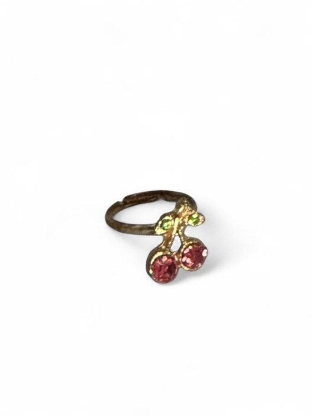 Cherry Gemstone Ring with Adjustable Band